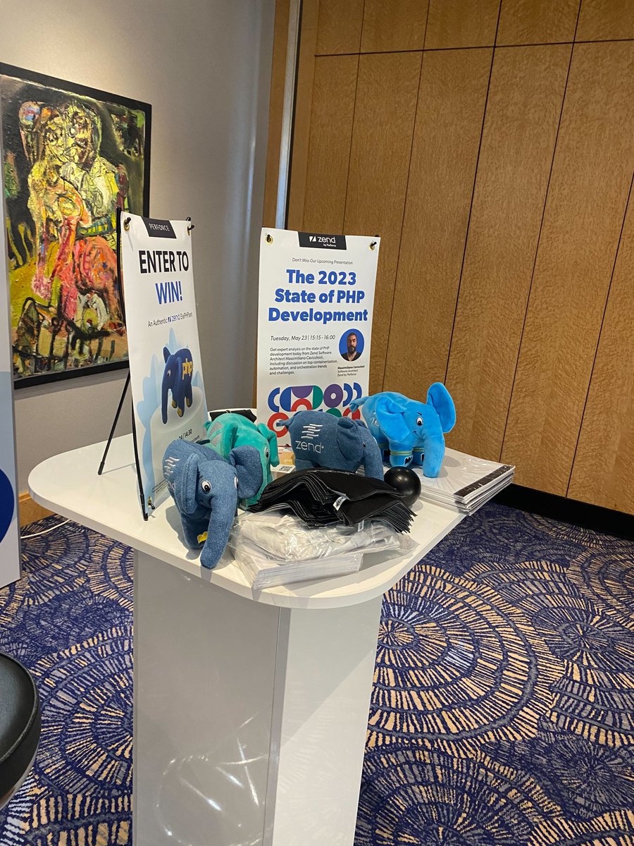 zend's tweet image. 📢It's day two for the Zend team at the International @phpconference in Berlin.
ElePHPants and swag are still up for grabs — be sure to stop by our booth for chance to win!
#IntPHPcon #PHP #Zend