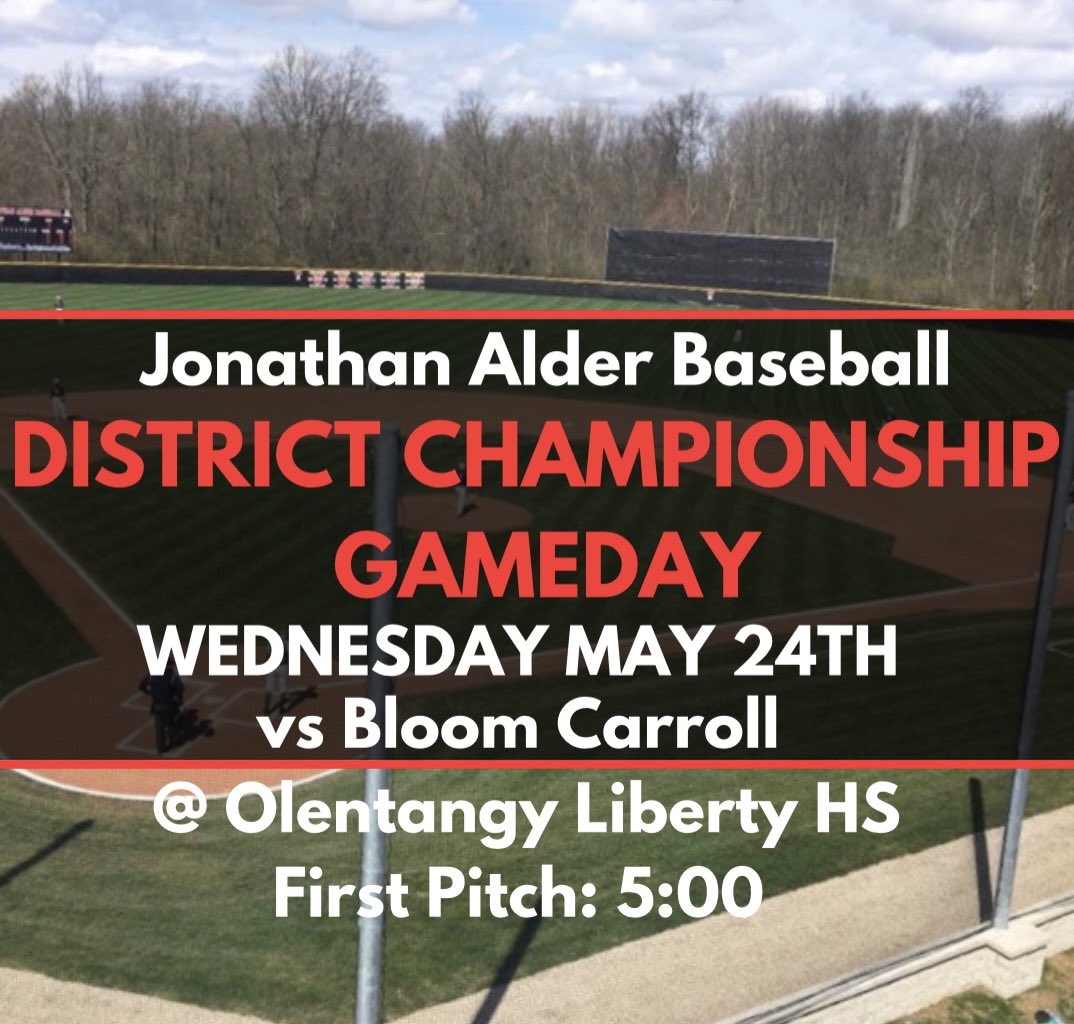 Alder Nation we hope everyone that was at the game on Monday is planning on coming again tonight to the District Championship game &amp; bringing even more friends!!! It’s only a short drive over to Olentangy Liberty HS so whoever is the last person out of town turn the lights off!!!