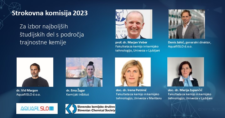 Predstavljamo vam komisijo za izbor najboljših študijskih del s področja trajnostne kemije. Rok za prijavo je podaljšan do 18. 6. 2023.

Več na chem-soc.si/razpisi/javni-…