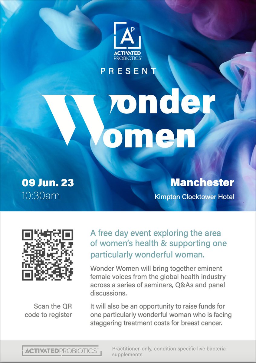 Dr Golshirazi will be at the Wonder Women event, in Manchester, presenting a seminar on the vaginal microbiome - including its importance at each stage of a woman's life. 💫

Tickets:

activatedprobiotics.com.au/probiotics/won…