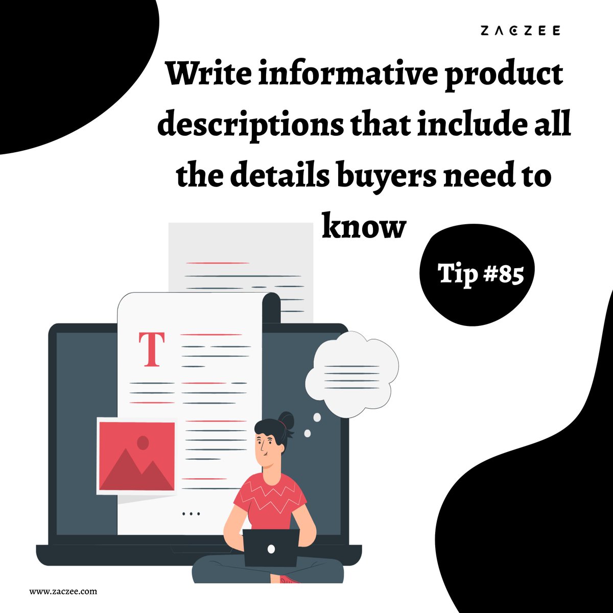 When it comes to writing informative product descriptions, there are several key details that buyers will want to know about the product.

#zaczee #shopifyseoagency #shopifyseoexperts #seoservices #shippingpolicy #ecommerce #shopifywebsite #socialproof #webdesign #trust