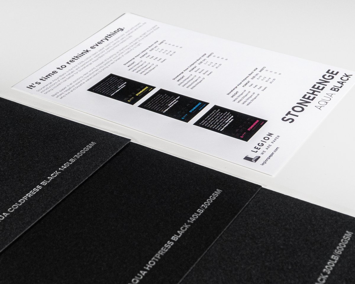 Stonehenge Aqua is all about possibilities. Coldpress, Hotpress, Black, White, 140lb, 300lb, try them all with our Stonehenge Aqua Sampler.

legionpaper.com/samples

#LegionPaper #WatercolorPaper