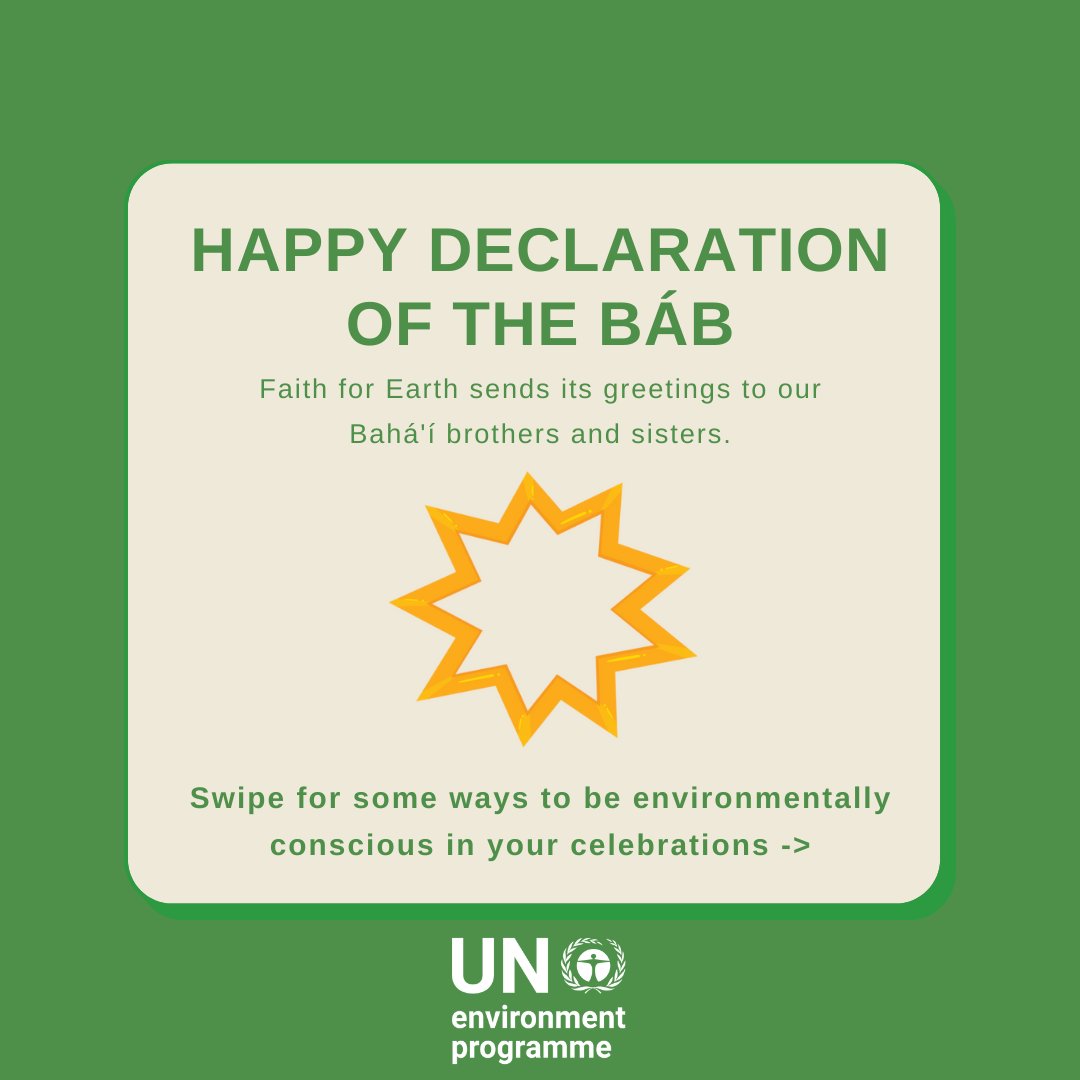 AlMizanFound's tweet photo. 🌿🌟 Happy Declaration of the Báb! Let's celebrate with eco-consciousness, honoring teachings of sustainability and our connection to nature. 🙏🌍 #DeclarationOfTheBab #Bahai #Faith4Earth https://t.co/hplRKuad0m