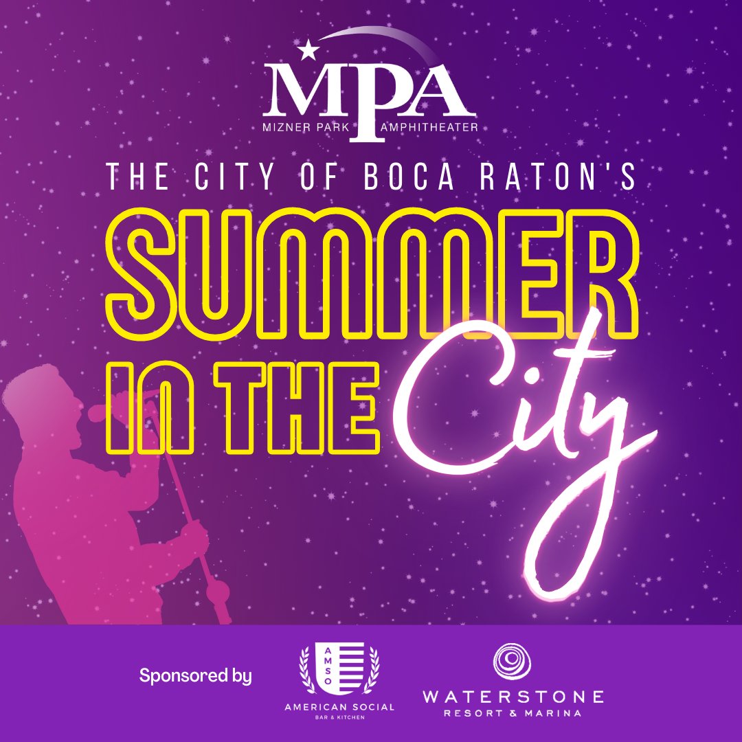 MiznerParkAmphi's tweet photo. Summer in the City Spotlight: #TheBeachBuoys bring the sounds of summer to our stage on Friday, June 16, at 7 p.m. with favorites from #TheBeachBoys 🏄‍♂️ Admission is FREE! https://t.co/1TwgC6GUQq @CityBocaRaton @downtownboca #concert #bocaraton https://t.co/TVYzv8f0GU