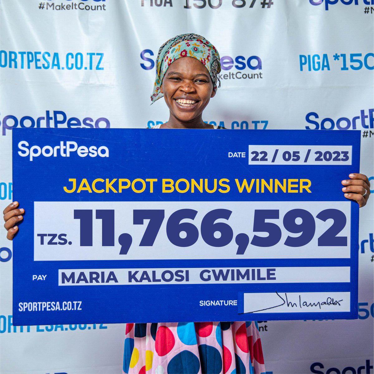 TZSportPesa's tweet image. Jackpot Bonus safari hii yaenda Goba, Dar.

Cheza Jackpot sasa
sportpesa.co.tz/sw/supa-jackpot
#Betnow #jackpot #jackpotbonus #Mwanamke #sportpesa #WhyNotUS

blog.sportpesa.co.tz/2023/05/24/htt…