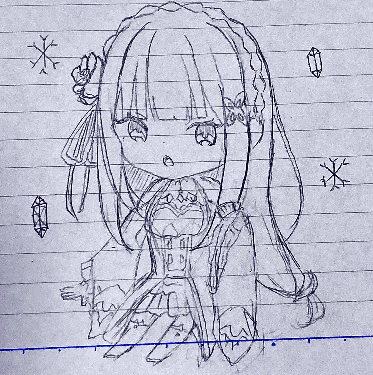 授業中に生まれたエミリアさん❄️❄️
#エミリア