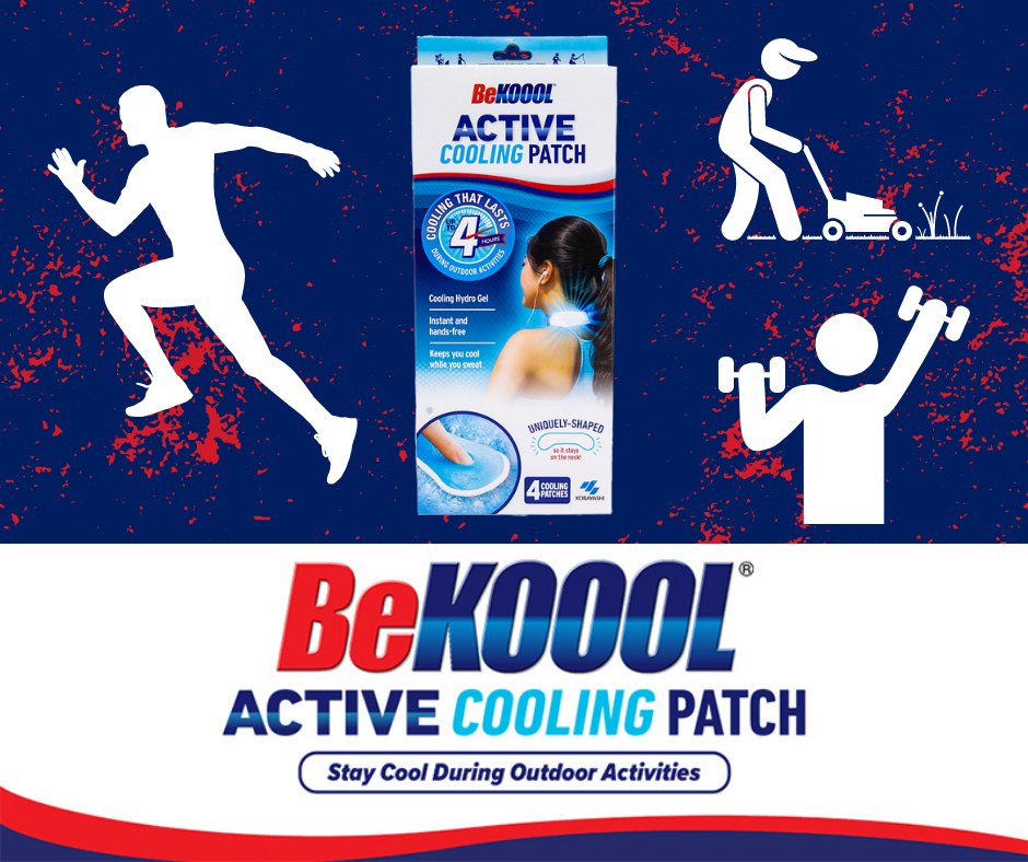 BeKoool's tweet photo. Stay cool and comfortable with these tips from the experts at BeKoool! 😎
- Wear lightweight and breathable clothing
- Stay hydrated 
- Use sunscreen
- Take breaks in shaded areas
- Use cooling products like BeKoool Active Patches to stay cool and refreshed! https://t.co/H4Qz840GVa