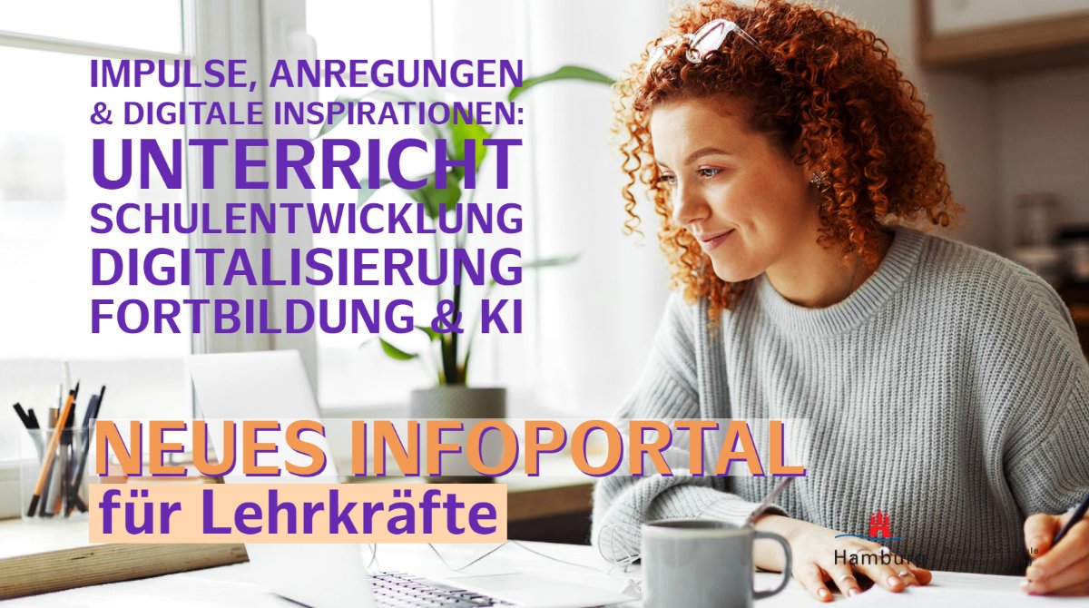 Heute beim #dms Kongress im #ARIC geht es um #KI in Schule. Gleichzeitig launcht die Stabsstelle #Digitalisierung das neue Infoportal mit spannenden Artikeln zu Unterricht, Schulentwicklung u.v.m. Entdeckt digitale Möglichkeiten für den Unterricht auf infoportal.lernen.hamburg! 💡