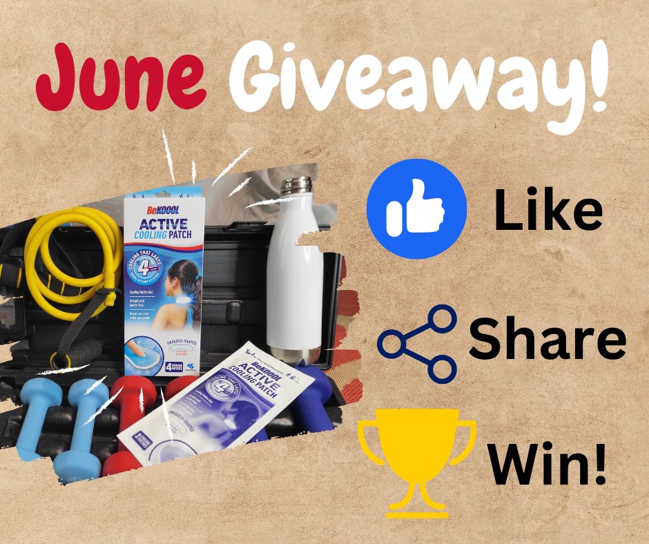 BeKoool's tweet photo. 🎉 GIVEAWAY ALERT
For the month of June, we're celebrating with a giveaway for BeKoool Active Cooling Patches!    
Here's how to enter:
1. Follow BeKoool on social media
2. Retweet!

Winner announced June 30th!

Stay Cool! https://t.co/qDrOSY3XG9