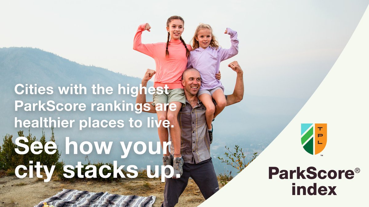 Just released: TPL 2023 ParkScore® report, which highlights the power of parks and their effect on health. Across the country, parks departments and their partners are leveraging parks to improve health. See how your city ranks. tpl.org/parkscore #TPLParkScore #TPL50