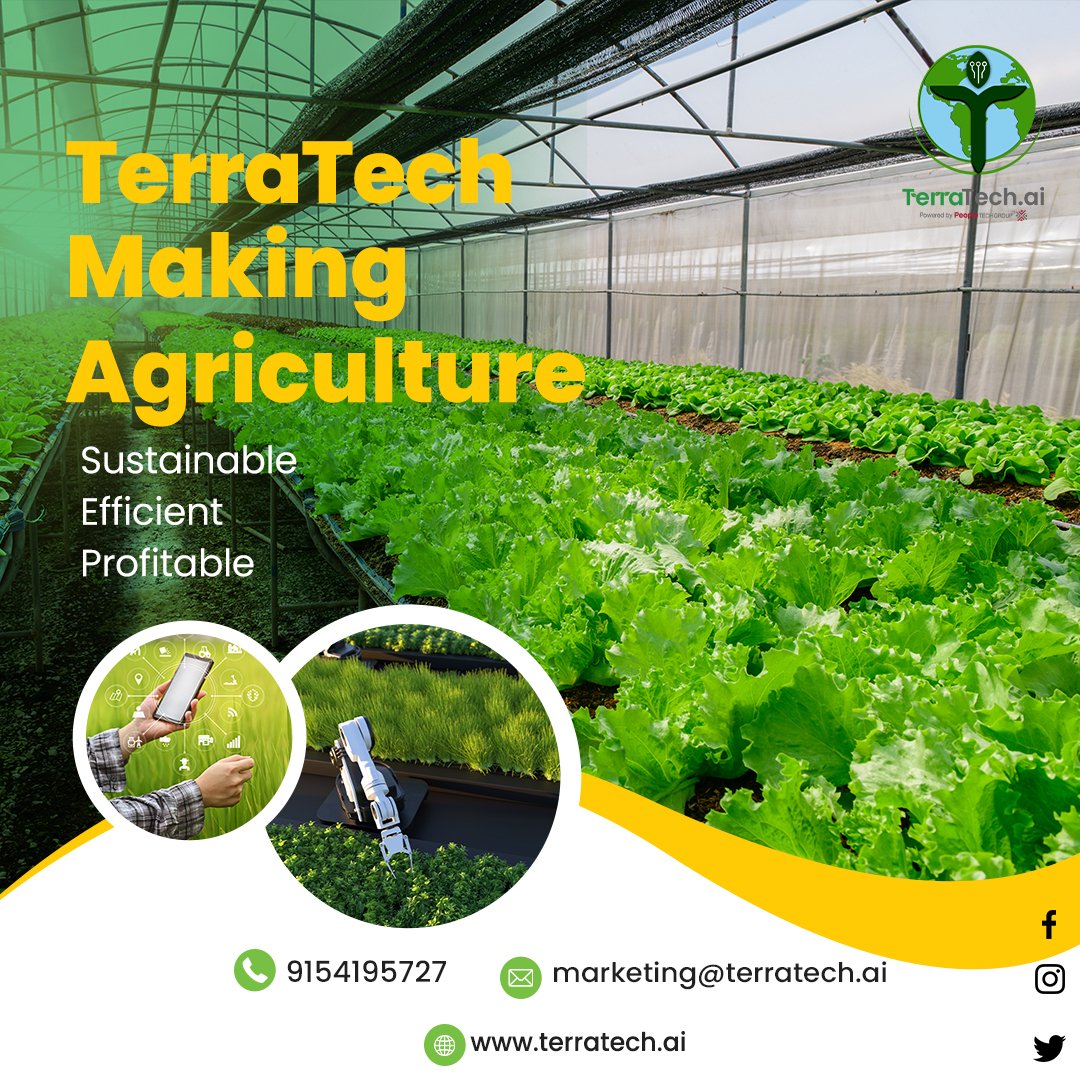 TerratechAi's tweet photo. Do you believe in a sustainable, efficient and profitable agriculture industry? TerraTech is transforming agribusinesses for the better.
Know more: https://t.co/XB0D1EkEz0
#TerraTech #smartfarming #farmingtechnology #AgriTech #precisefarming #farmtech https://t.co/B6WPDQ5stY