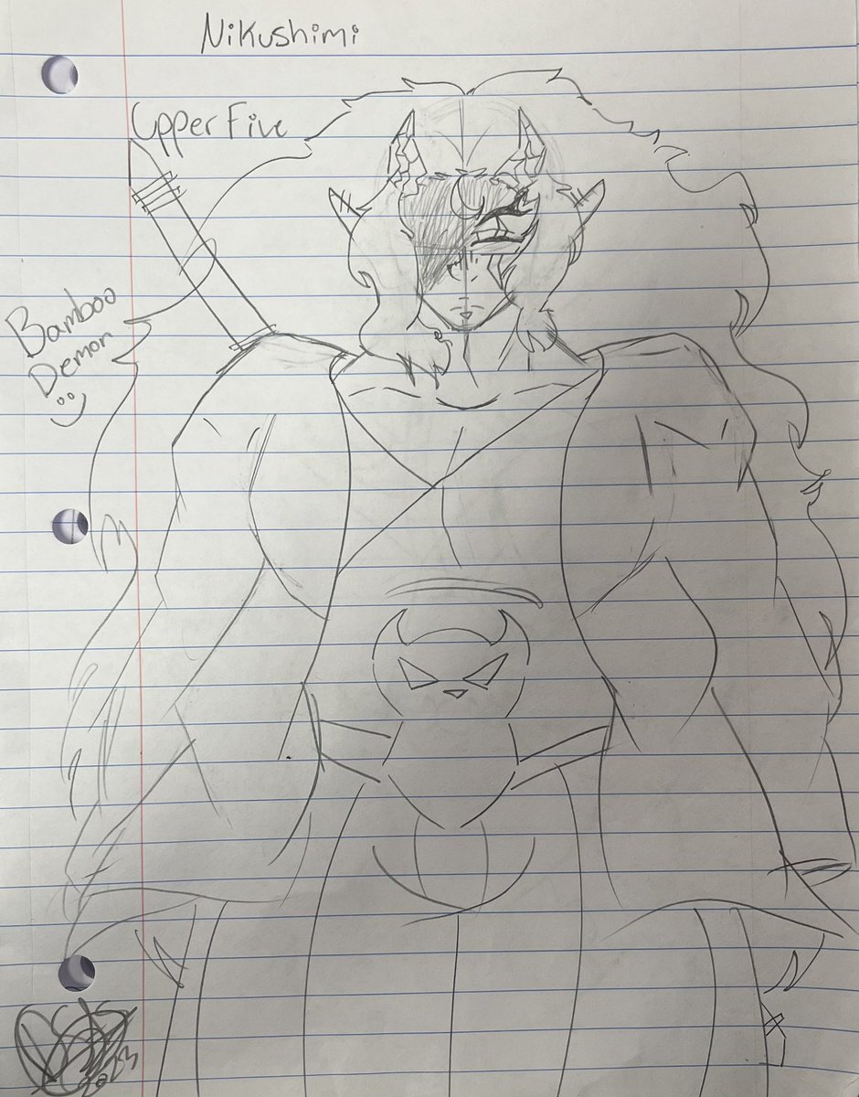 kikkomikkova's tweet photo. Here are some ugly sketches of my other demons, Daten-Shi, Nikushimi, Shirakaba and Yotsume! 😻 I’ll put them through Ibis during classes and try to get them posted by Friday https://t.co/NK8kEAiMVw