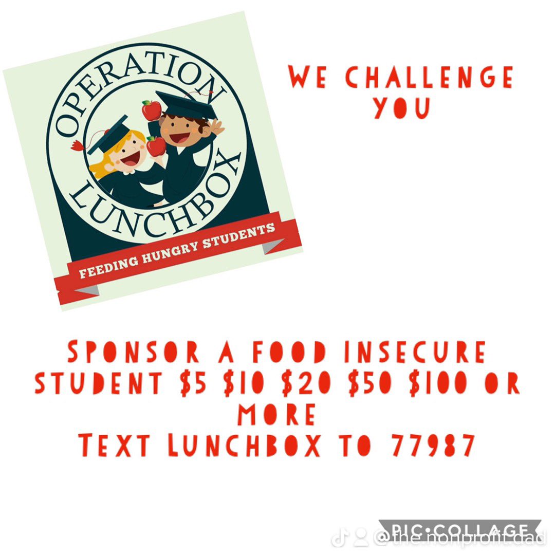 OptimizeWDave's tweet photo. #operationlunchbox #kidsgottaeat #donate #endhunger #feed #food #kids #foodinsecure #hungrykids https://t.co/evb1mXdjhj https://t.co/0V09HOvmOv