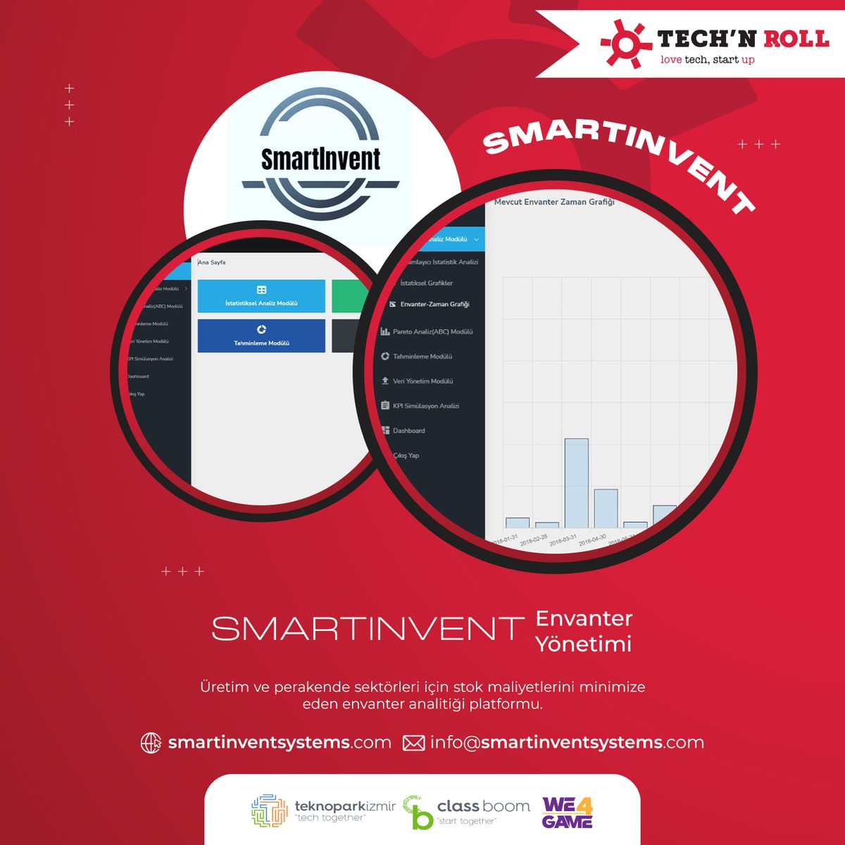 techn_roll's tweet photo. #TechnRoll2023Teknolojileri

🚀 Stok maliyetlerini minimize eden envanter analitiği platformu geliştiren Smartinvent, En İyilerin Sahnesi’nde ✨✨✨

👉 Tech'n Roll 2023’ü kaçırmayın! 2 Haziran’da @Teknoparkizmir_ ‘e bekliyoruz.

📍 Katılmak için: https://t.co/kDuYobjy6d https://t.co/GILsLOvASp