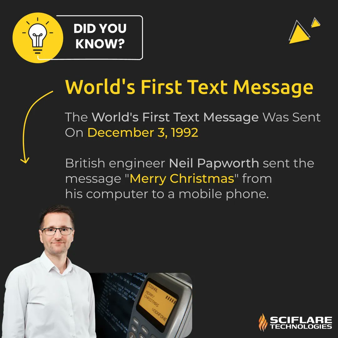 📱 The world's first text: 'Merry Christmas' 🎉📩 

#TechHistory #didyouknow #Sciflare #fantasysportsapp #Mobileappdevelopment