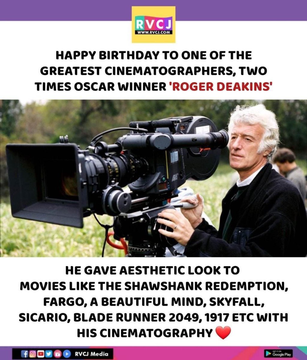 Happy Birthday @Rogerdeakins1 

#rogerdeakins #cinematographer #hollywood #rvcjmovies