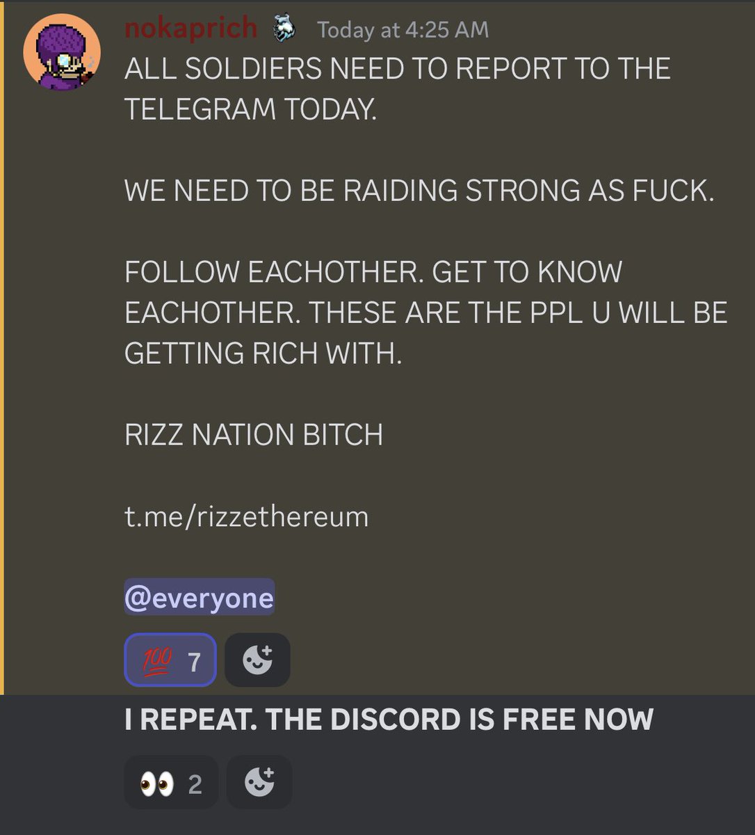 SpoonUzaFool's tweet photo. 🗣️ YOOO CALLING ALL $RIZZ NATION!

IF YOU REALLY ROLLIN WITH THE $RIZZ COMMUNITY 

$RIZZ FOLLOW $RIZZ 🤝

LETS REALLY SEND THIS SHIT 🚀🚀🚀

UNITY IS KEY! 🔑 TIME WE GET ACTIVE 

#RIZZ CURRENT MC 1.8M‼️

LETS GOOOO‼️‼️

JOIN TG: https://t.co/JWmwjtmau3

FOLLOW @RizzCoinFTW https://t.co/HwDXyEPtYo