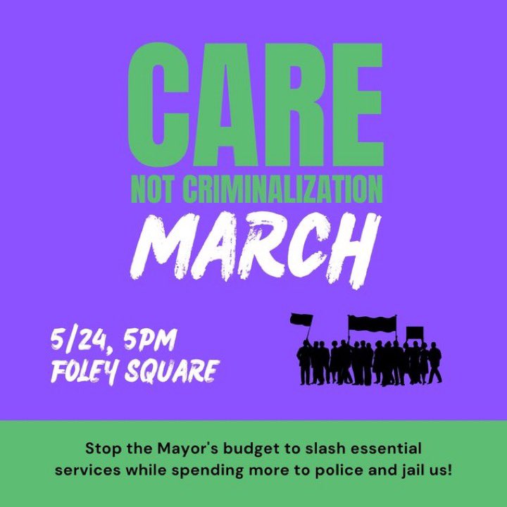 Hope to see you all at Foley Square today. We need to show up and demand #CareNotCriminalization