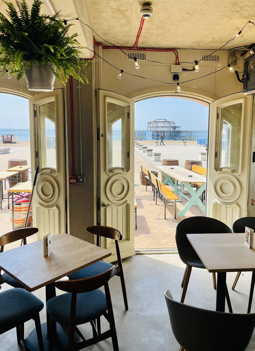 Beers in the sun…OPEN TODAY…The West Tap opposite West Pier with 6 draughty lines, can fridge, natural wines and cocktails…open everyday 12pm - 8pm #brighton #brightonbeach #i360 @WeLoveBrighton @Love_Brighton