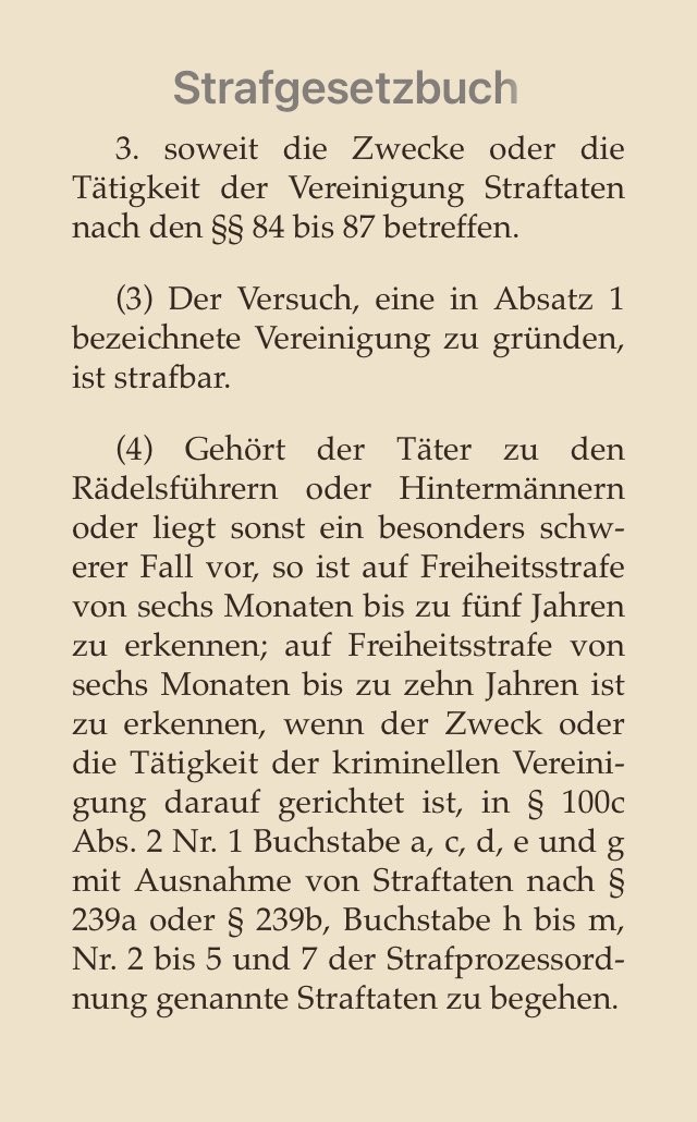 NielsenNews's tweet image. Gegen #LetzteGeneration 
wird wegen
Bildung einer kriminellen Vereinigung, 
nach StGB §129 
ermittelt

Hausdurchsuchungen fanden unter anderem bei der Hauptbeschuldigten 
Carla #Hinrichs 
statt

Die Webseite ist offline &amp;amp; Konten sind gesperrt

#NielsenNews