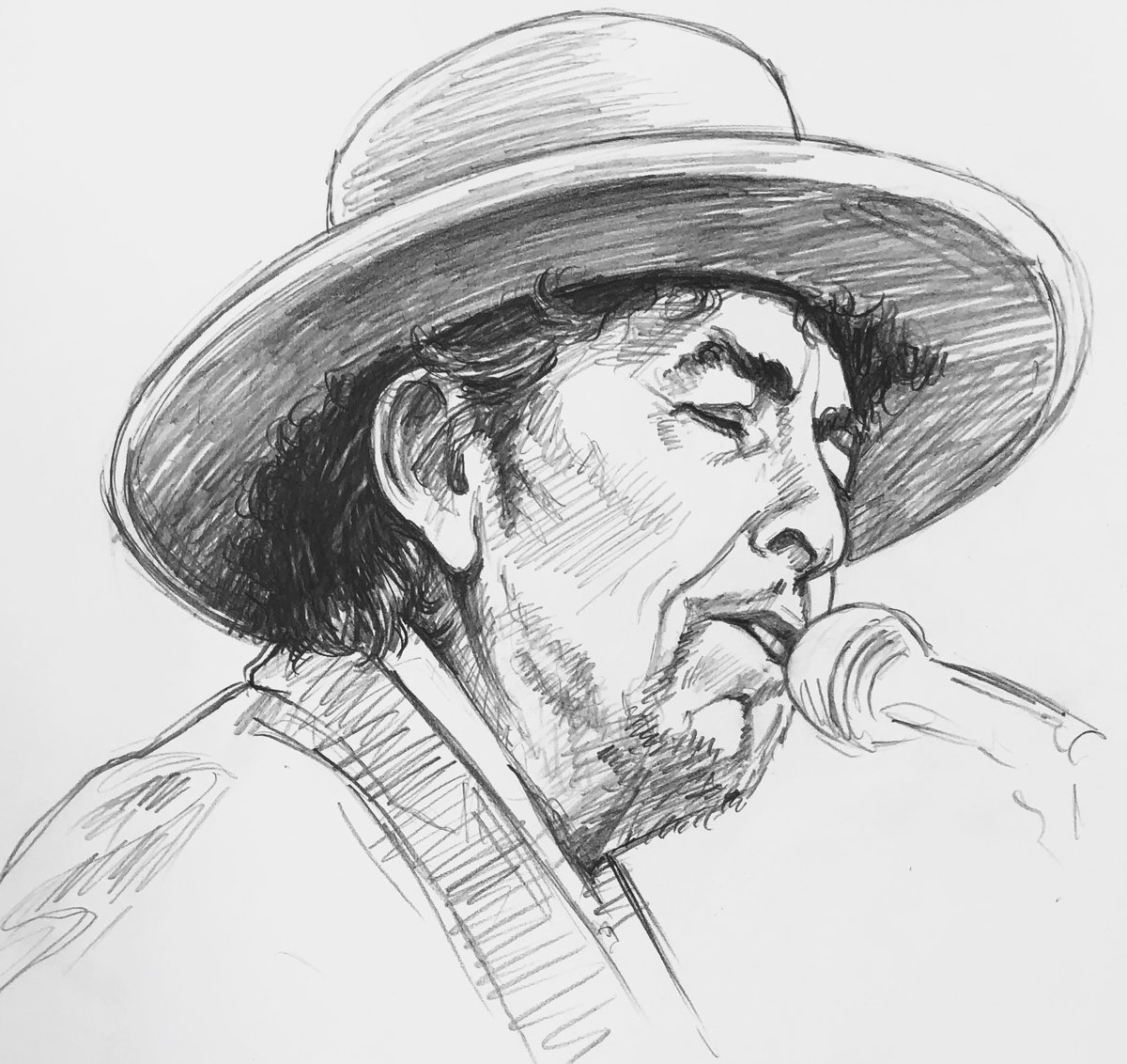 My quick pencil sketch of Bob Dylan on his 82nd Birthday. Makes me feel old and young all at once. May you stay forever young, Bobby Zimmerman. <a href="/bobdylan/">Bob Dylan</a> <a href="/BobDylanProject/">Music of Bob Dylan</a> #SingerSongwriter #FolkMusic #musician #pencilsketch #Drawing #Sketching #rockmusic #aging