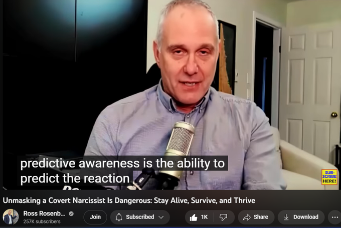 Unmasking a Covert Narcissist Is Dangerous: Stay Alive, Survive, and Thrive
https://www.youtube.com/watch?v=_Jy_M5vqj5o