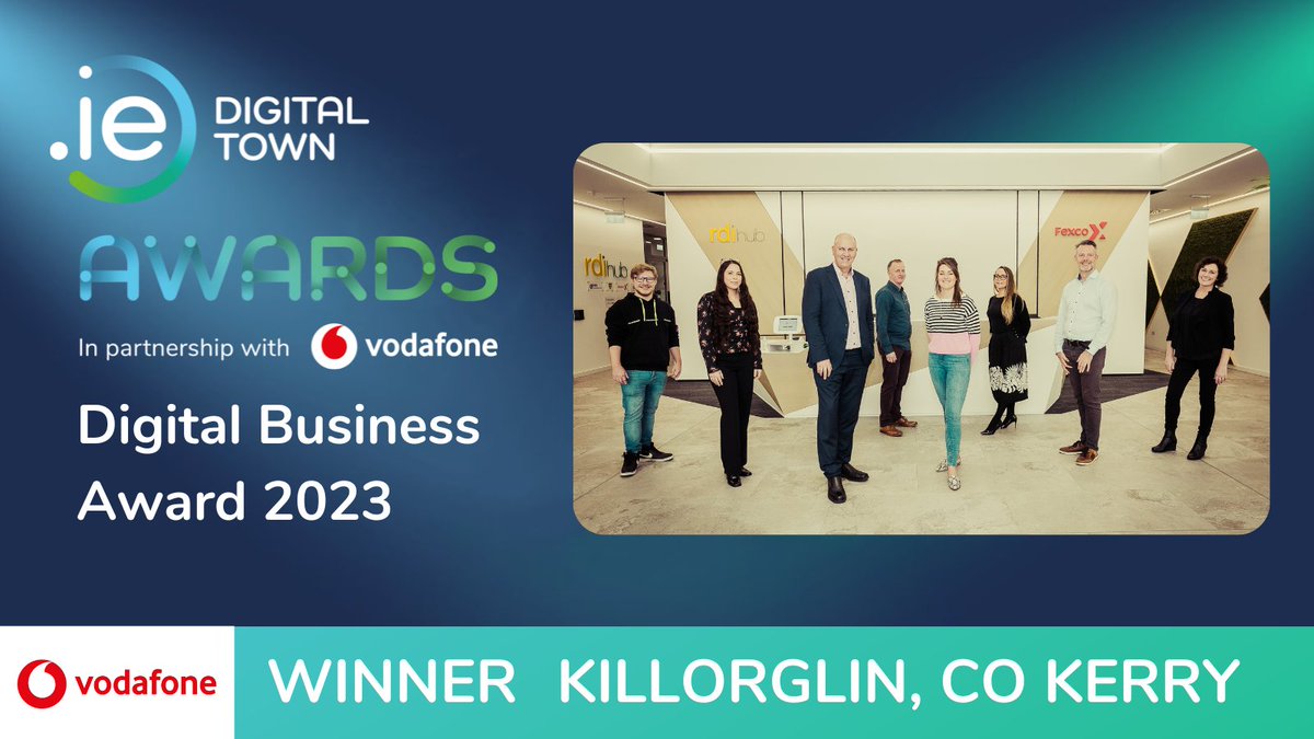 Congratulations to Killorglin, Co. Kerry, winner of the Digital Business category, proudly sponsored by Vodafone, who will receive €6,000.
.IE #DigitalTownAwards 2023. @RDIhubIreland @KillorglinTown