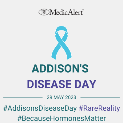 MedicAlertUK's tweet photo. #Addisons is rare - not all A &amp; E doctors may have encountered it, so you will quickly become an #expertpatient, but if you are in crisis you might not be able to speak for yourself. Put your trust in your #MedicAlertID - when you can't speak, we can!     https://t.co/9n1rsvkaMd https://t.co/BkmbyjCAxp