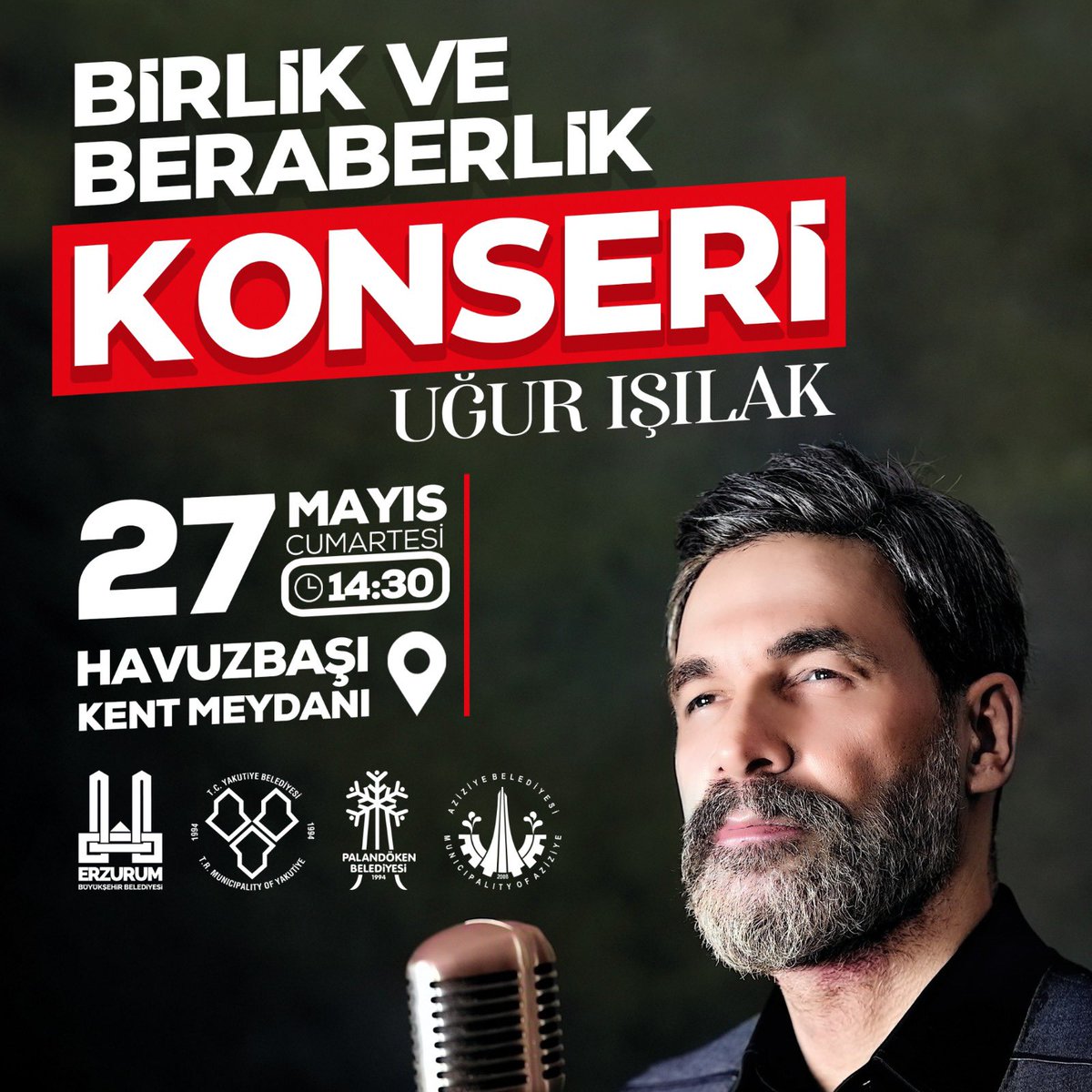 AvMuhammetSunar's tweet photo. • Birlik ve beraberliğin simgesi Erzurum'da muhteşem bir organizasyona daha imza atıyoruz. Uğur Işılak'ın 27 Mayıs'ta Havuzbaşı'nda vereceği Birlik ve Beraberlik konserine tüm hemşehrilerimizi davet ediyor, saygı ve muhabbetlerimizi sunuyoruz. https://t.co/virDxAyRFu