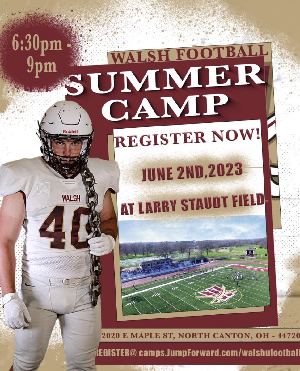 🚨A few weeks left until camp starts‼️🚨

Open to 23s/24s/JUCOs/Transfers

Show up and SHOW OUT‼️💰💰💰

#SharpenTheBLADE

camps.JumpForward.com/walshufootball