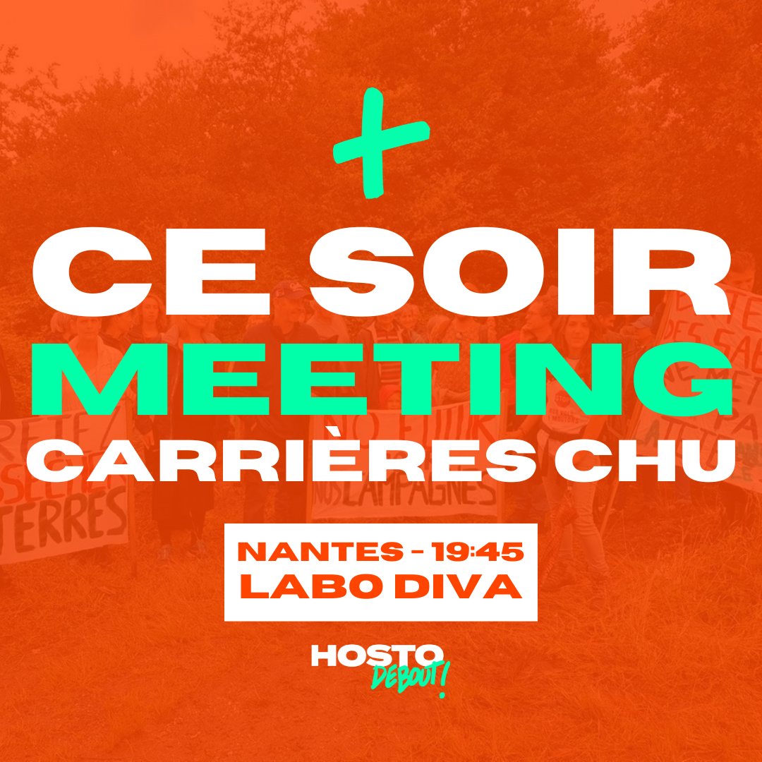 🚨 À #Nantes ce soir c’est l’alliance des luttes paysannes, écologistes et pour la santé de toutes et tous !

✊RDV au Labo Diva face à la valse des grues, au cœur du projet anti écologique et antisocial de la métropolisation à 19h45.

#hostodebout