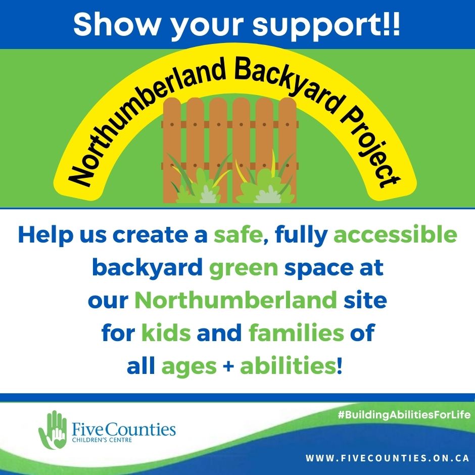 5CountiesKids's tweet photo. Support #NorthumberlandBackyardProject to build an outdoor, accessible treatment and education space at our #cobourg site. To help raise funds, we’ve entered the McDougall Community Contest to win $5,000 towards our Backyard Project.
Vote for us today: https://t.co/oRhzgjlwcO https://t.co/JIezyLUt9F