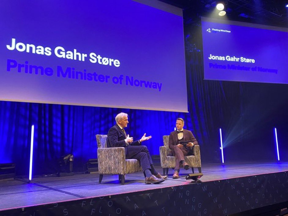 JanThompsonFCDO's tweet image. Great to see 🇬🇧Energy Minister @grahamstuart addressing Norway’s first international #floatingwind conference alongside 🇳🇴PM @jonasgahrstore. As the two markets judged most attractive globally for offshore wind, huge opportunities to strengthen our collaboration.