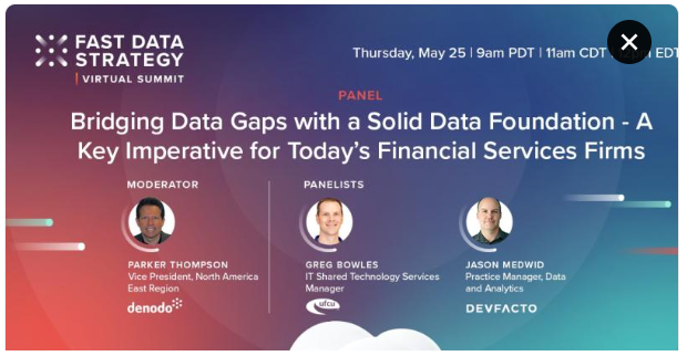 carlisle_gomes's tweet image. @denodo 's #FastDataStrategy virtual summit is tomorrow May 25 at 12pm ET. If you are involved in #Data, then you should join. Expert views &amp;amp; tips on #Cloud data strategy &amp;amp; Transformation. #LogicalDataFabric #DataIntegration #DataManagement Register here: bit.ly/40JTOi1