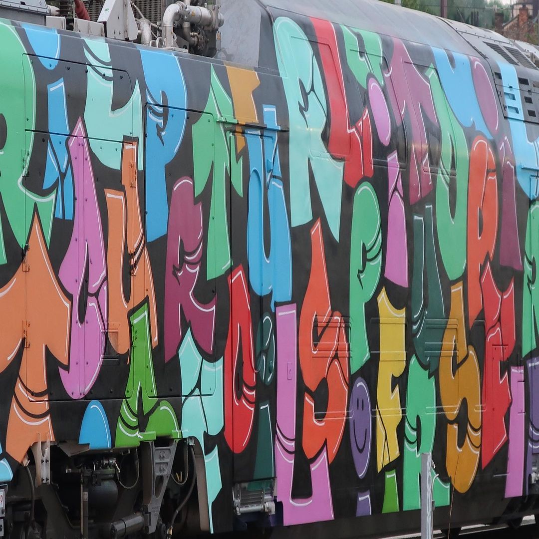 TRIPL 
Lettersoup #wholecar made out of the Tripl/Furious alphabet, painted on a semi doubledeck weird ass space train in a galaxy far, far away from here.
#graffiti #guiltypleasure #spray #spraypaint #sprayart #paintedtrains #graffitibenching #graffitiontrains #subwayart