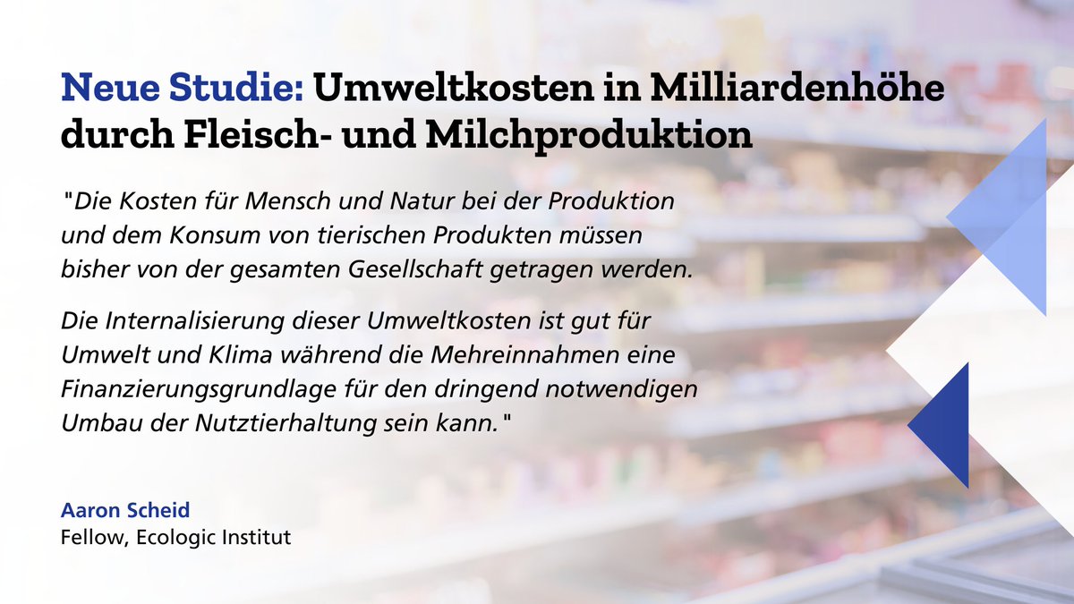 EcologicBerlin's tweet photo. Tierische Erzeugnisse sorgen für erhebliche #Umweltbelastungen in DE &amp; führen zu externen Kosten in Höhe von 22 Mrd. € / Jahr.

Eine Verbrauchsteuer oder die Anpassung der Mehrwertsteuer sind mögliche Lösungsansätze.

Mehr hier👉https://t.co/T0lLrz6uio @CEDelft @Umwelthilfe https://t.co/VxE5a8pbc2