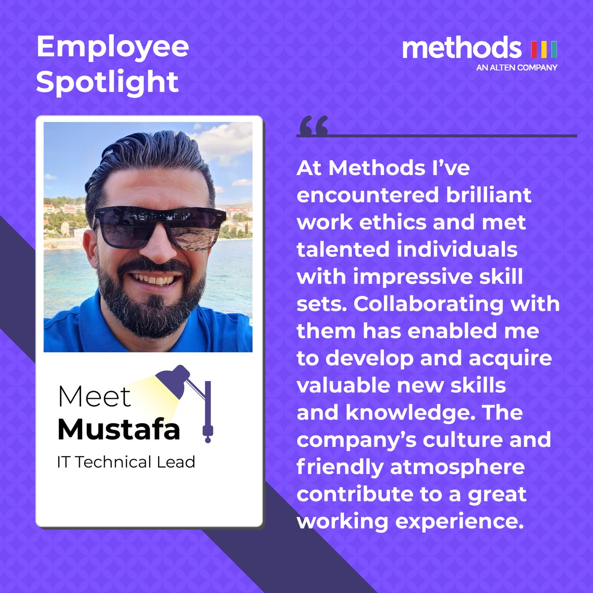 Meet Mustafa, red wine connoisseur and IT Technical Lead at Methods 👉  methods.co.uk/blog/meet-must…

#EmployeeSpotlight #MeetTheTeam #GetToKnowUs #CompanyCulture #JobsInIT #IT #Recruiting #MethodsForGood