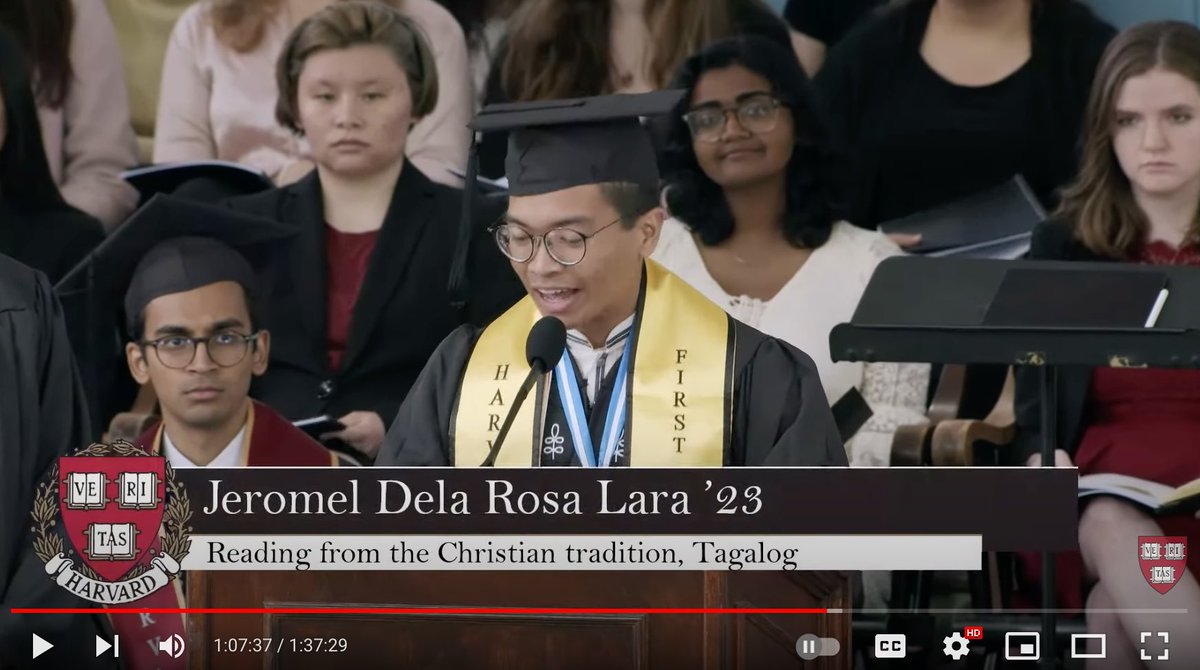 “He has brought down the powerful from their thrones &amp; lifted up the lowly; he has filled the hungry with good things...” We chose to read The Magnificat for the Christian tradition in #Harvard2023 Baccalaureate. This was our subtle message/reminder for this institution of power.