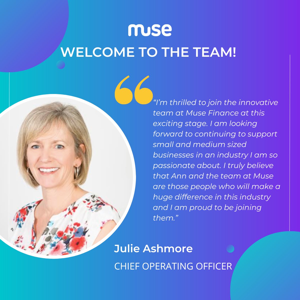We are excited to announce that <a href="/JulieEAshmore/">Julie Ashmore Dann</a>  has joined the team as Chief Operating Officer 🚀

Check out the full release here: getmymuse.com/newsroom-blog/…