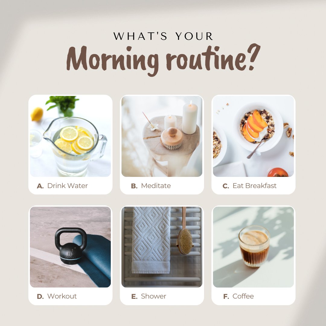 How do you like to start off your morning?
Do you like to be relaxed and take your time or do you want to get up and get moving? Comment down below what your morning routine looks like.

#morningroutine #morningjog #morningbreakfast #breakfasttime #grwm