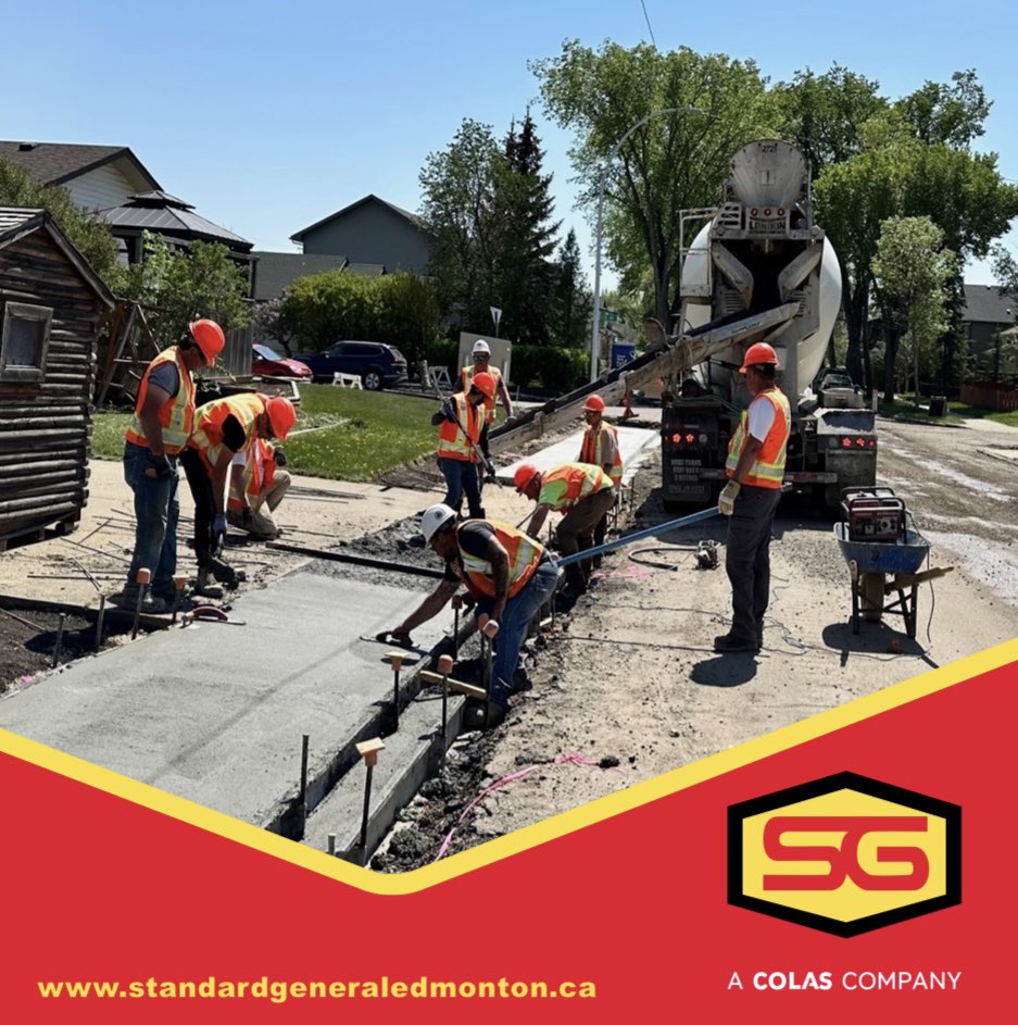 SGEdmonton's tweet photo. All 3 of our Neighbourhood Renewal Projects are well underway! Great collaboration between our different divisions have put us ahead of the curve. #StandardGeneral #Edmonton #roadconstruction #skilledtrades #collaboration #neighbourhood #repolisholdgems #cityofedmonton #calder https://t.co/dwgOkT33vb