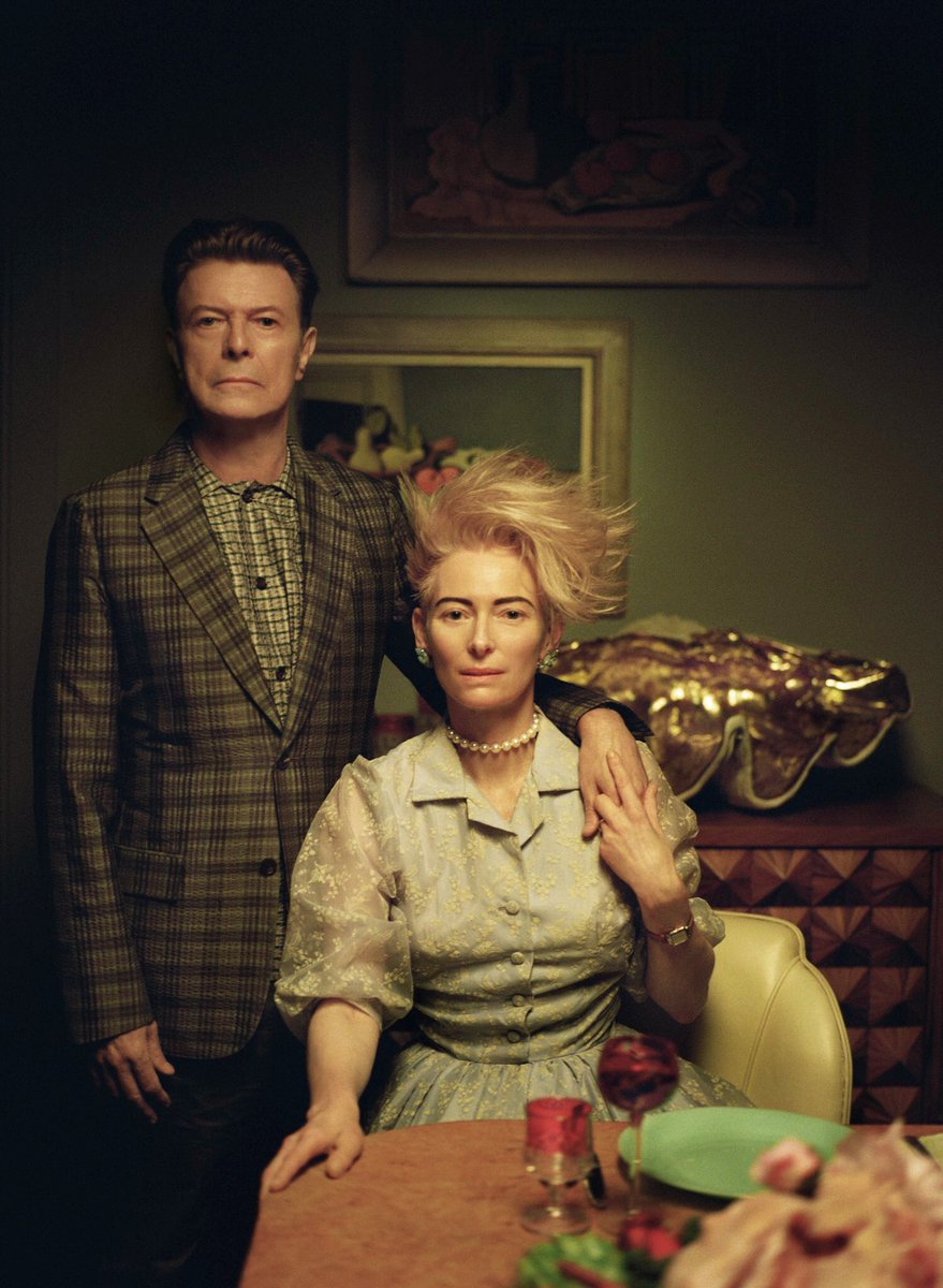 Two of my favourite human beings in this solar system. Fluid, enigmatic, god level talented, supremely powerful in enabling one to consume their art. 

What on earth god was thinking while creating them? Uff.
#TildaSwinton #DavidBowie