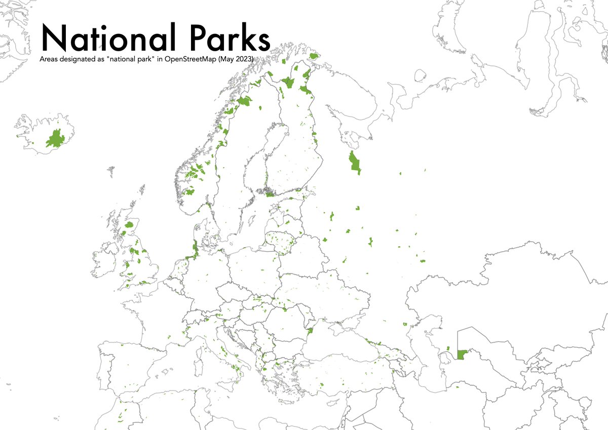 National Parks/Protected Areas in @openstreetmap in Europe

[Created with #QGIS + QuickOSM]