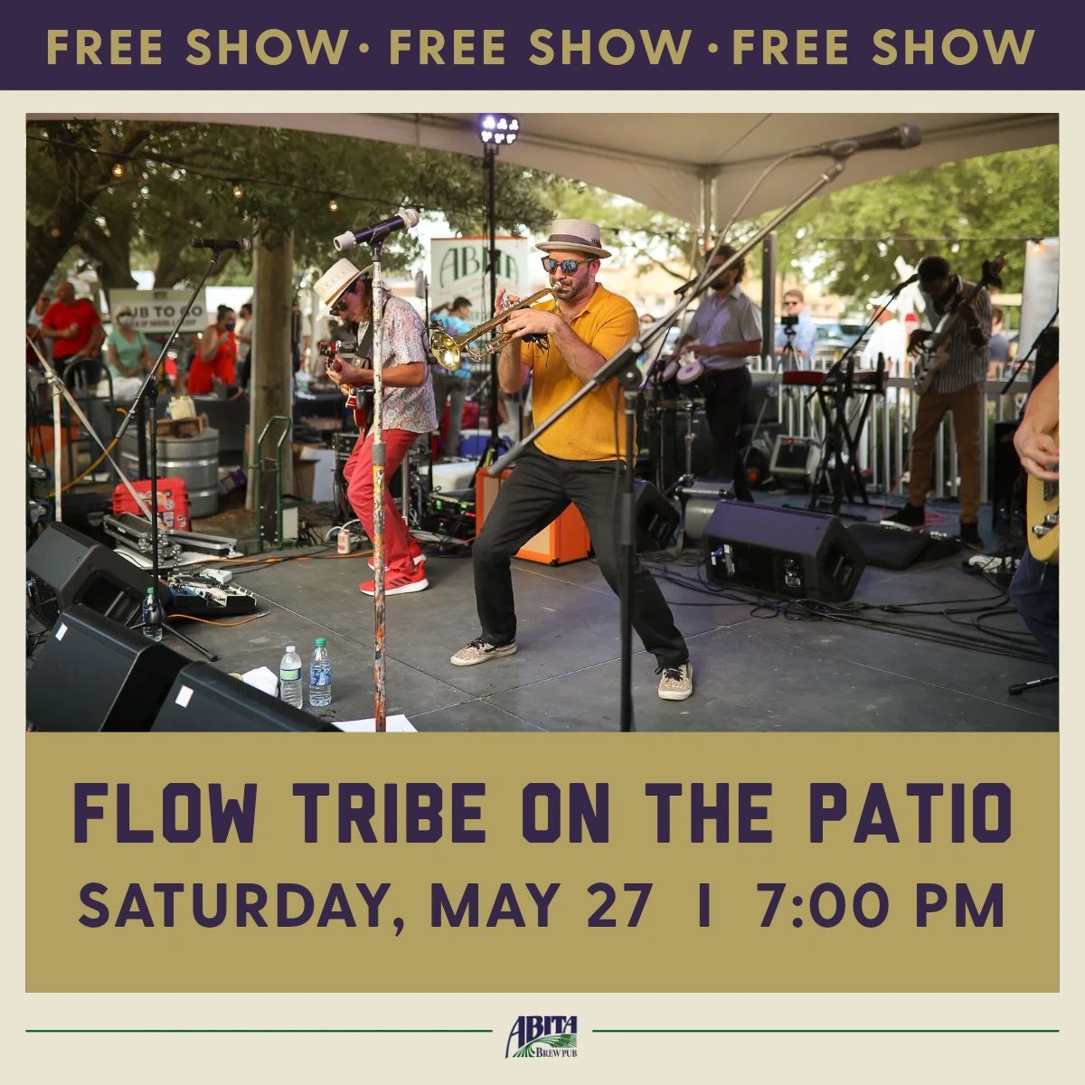 Who’s ready to party on the patio with us? On May 27, Flow Tribe will be bringing the good times and awesome music to the Brew Pub. Bring your friends, family, chairs, and pets for this free event at 7 PM. We'll see you all then! *No outside food or drinks are allowed.