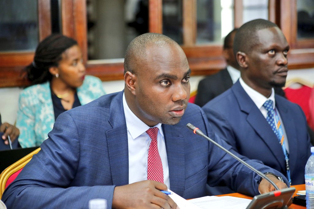 mofpedU's tweet photo. Minister of State for General Duties @henrymusasizi1 with technical team today appeared before @Parliament_Ug Committee on National Economy to brief them about @GovUganda proposal to utilise part of Uganda's @IMFNews Special Drawing Rights Quota allocation equivalent to USD 250m https://t.co/M4VfQ42L7n
