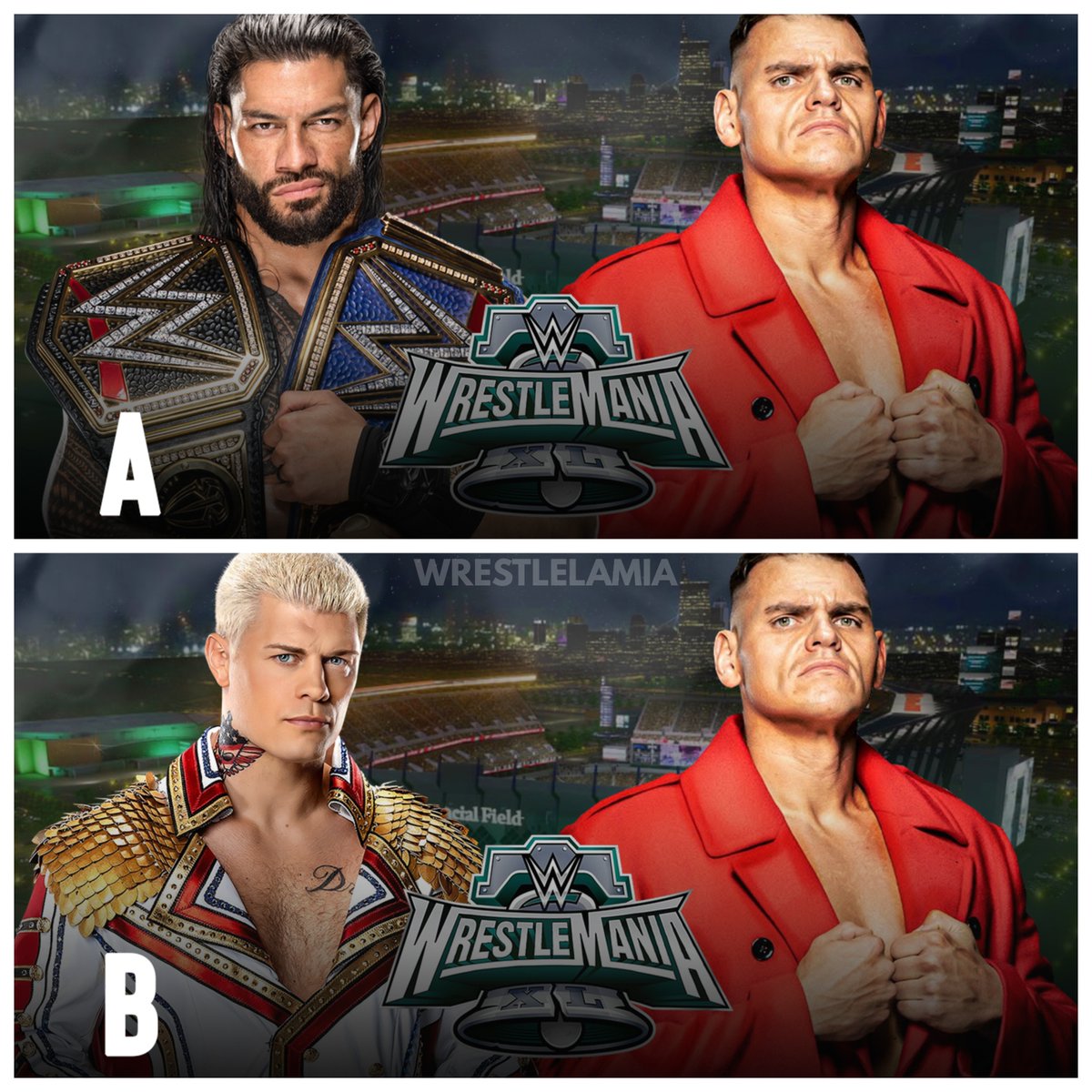 A or B for the Main Event at Wrestlemania 40