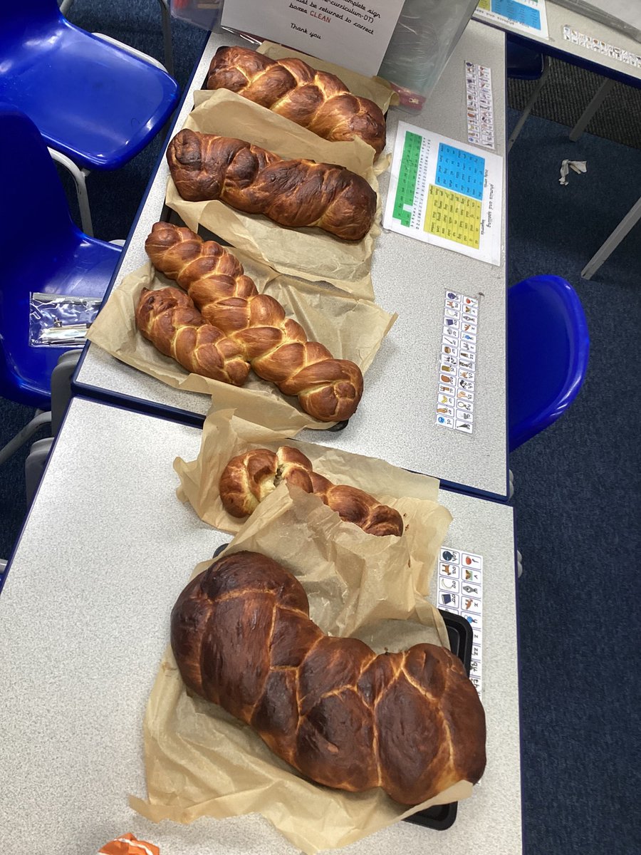Our finished challah breads