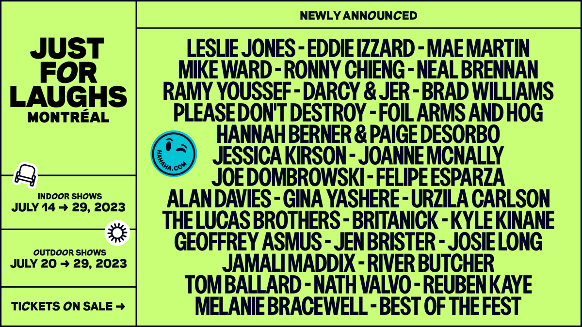 justforlaughs's tweet photo. Give it up for the second wave of artists added to the Just For Laughs MONTREAL 2023 lineup ☀️ These artists are joining the already impressive roster of comedic stars turning Montréal into the epicentre of comedy July 14-29!
🎫Pre sale starts TOMORROW: https://t.co/dh1Qsy5eC9 https://t.co/Cc8Sf422hx
