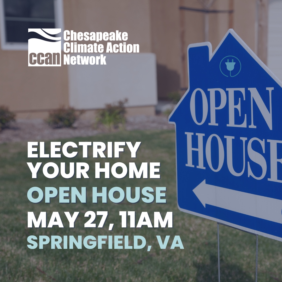 's tweet image. Virginians! What are you doing Saturday morning? Do you want to learn about home electrification and all its benefits? 

Join us on Saturday, May 27 at 11:00 AM in West Springfield, VA for our first-ever #ElectrifyEverything Open House. RSVP now! act.chesapeakeclimate.org/page/52535/dat…