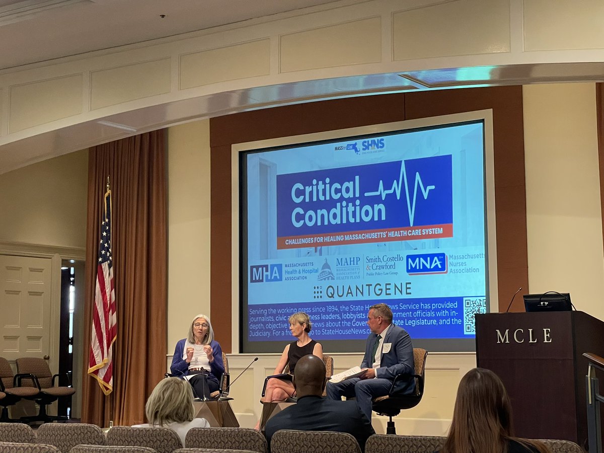 The problems of Massachussetts’ health care worker shortage requires an integrated approach that solves the housing, childcare, and transportation crises. - Chairs <a href="/repjohnlawn/">John Lawn</a> and <a href="/CindyFriedmanMA/">Cindy Friedman</a> at <a href="/MASSterList/">MASSterList</a> #Criticalcondition #mapoli event
